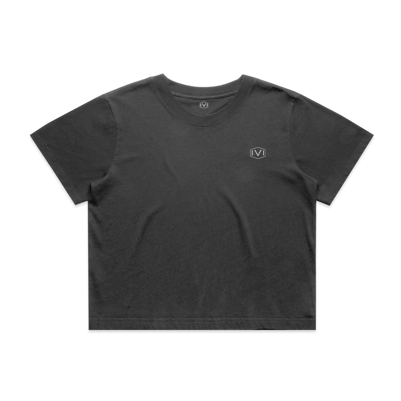 Women's Cropped Relax Tee : Faded Black