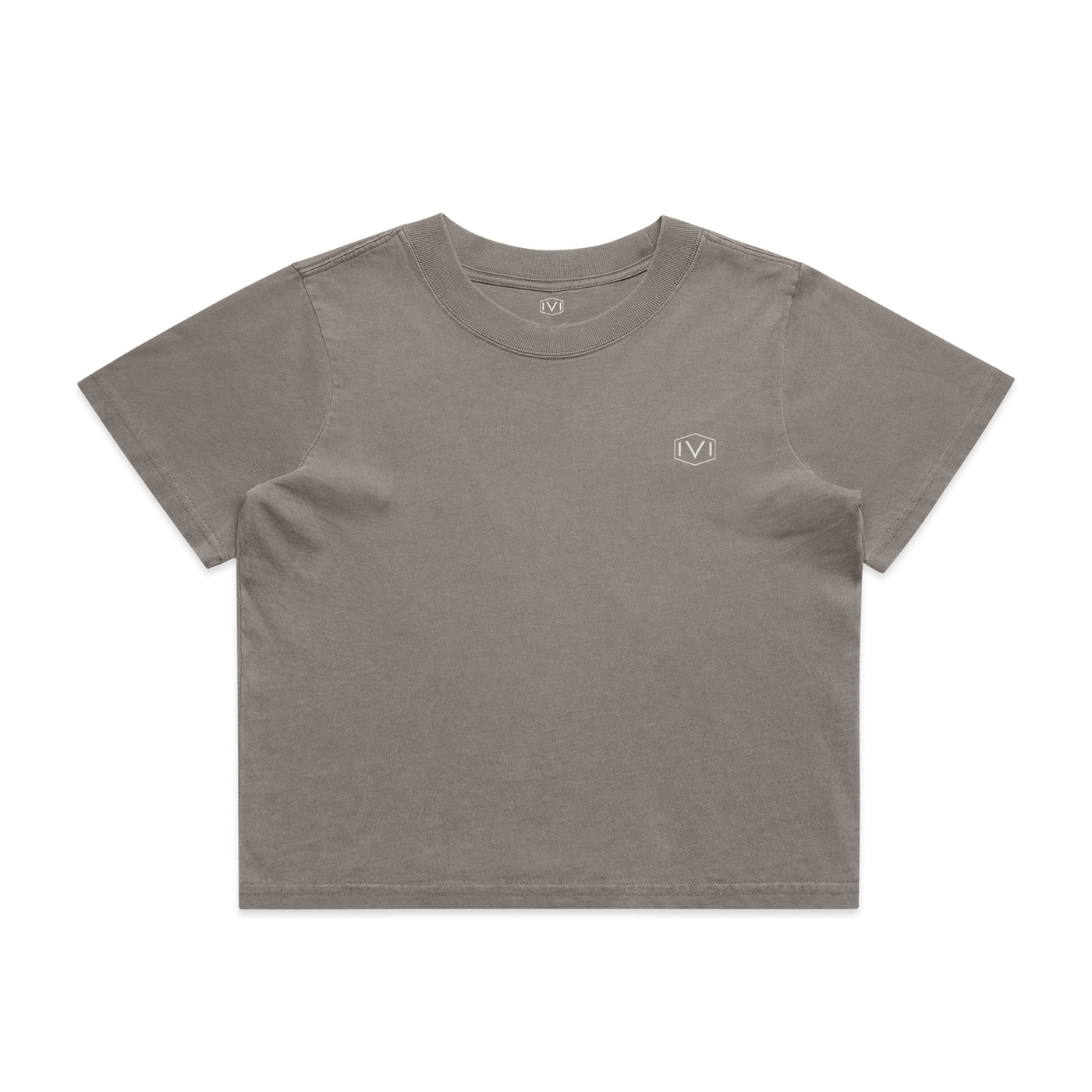 Women's Cropped Relax Tee : Faded Grey